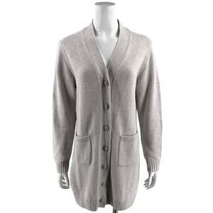 Cabi Womens Cardigan Sweater Duster Size Small Gray Pockets Style 6442
